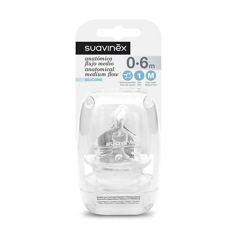 Pack 2 tetinas Anatómicas/Flujo M en Silicona Suavinex
