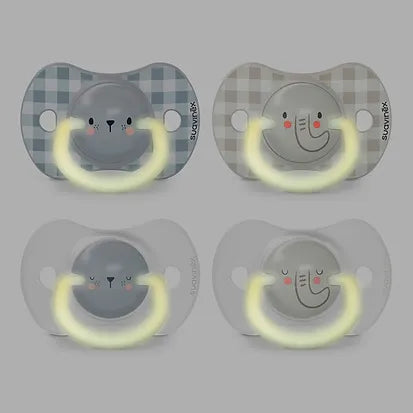 Pack 2 chupetes 0-6m Fisológicos Nocturnos azul Suavinex