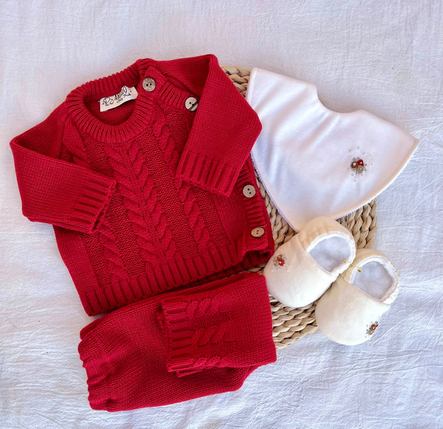 Conjunto en dralón rojo
