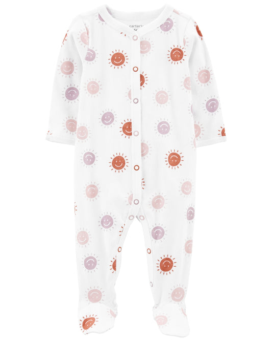 Pijama una pieza de algodón con pie diseño soles Carter´s NB