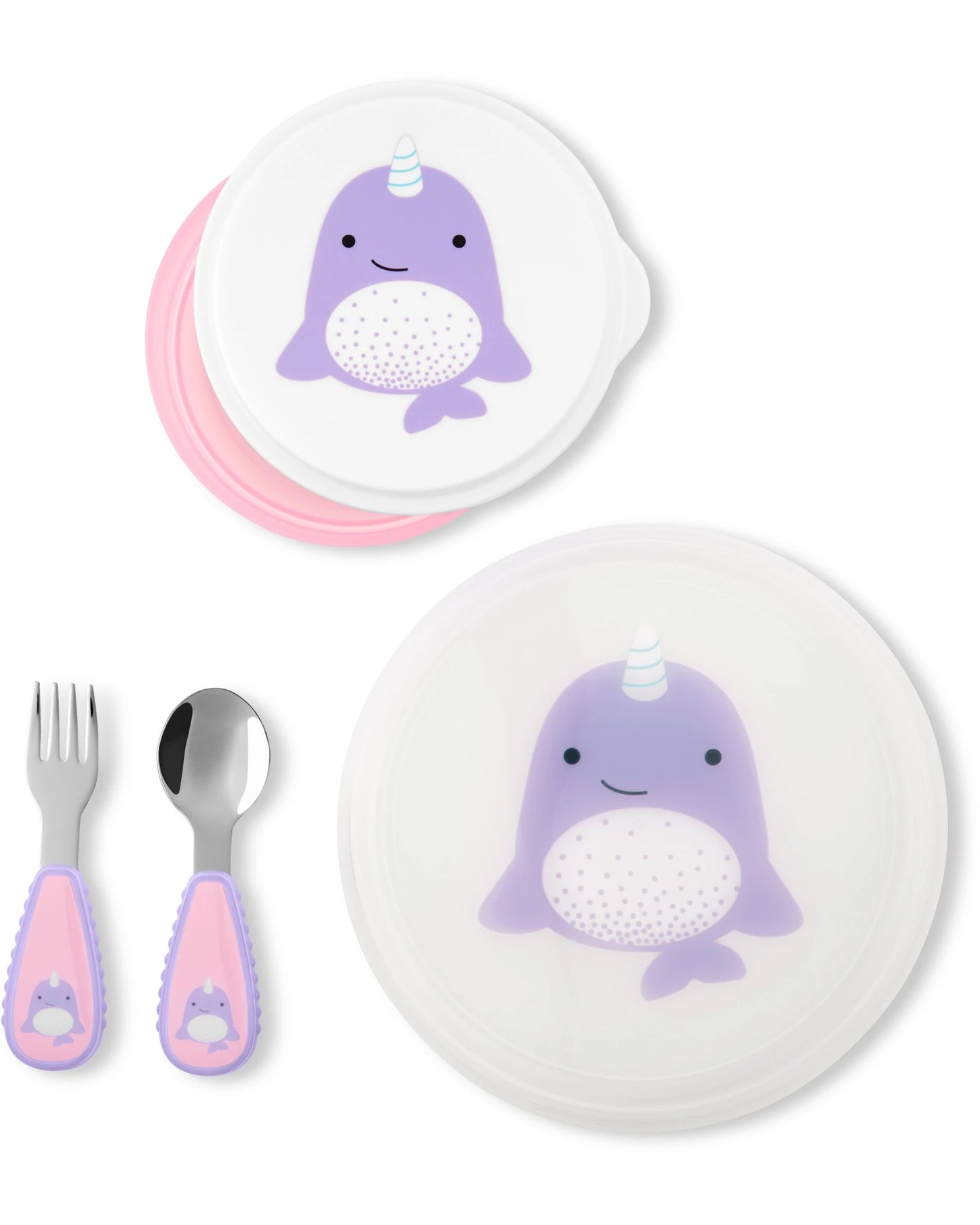 Set bowl y plato antideslizantes con cubiertos Narval Skip-Hop