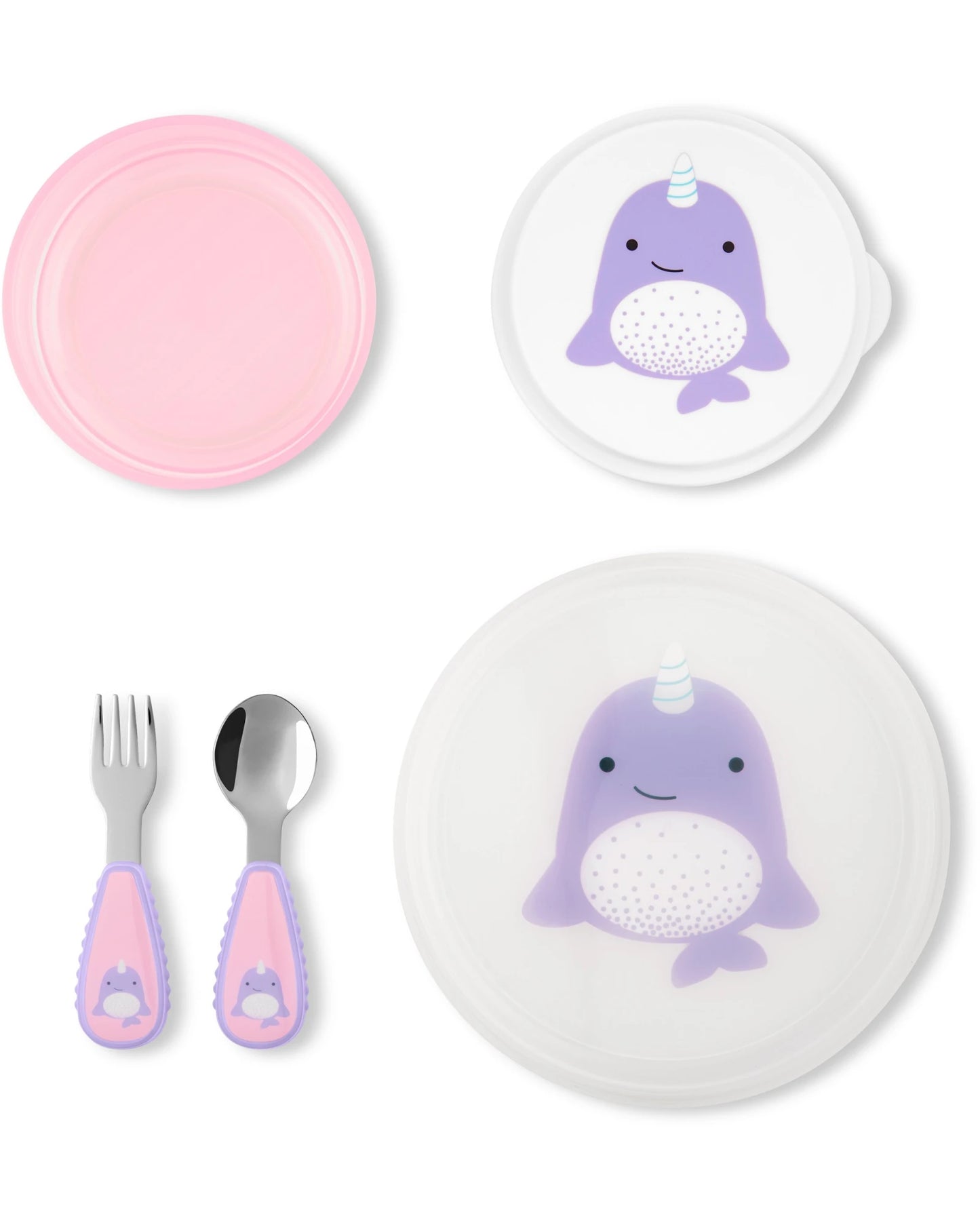 Set bowl y plato antideslizantes con cubiertos Narval Skip-Hop