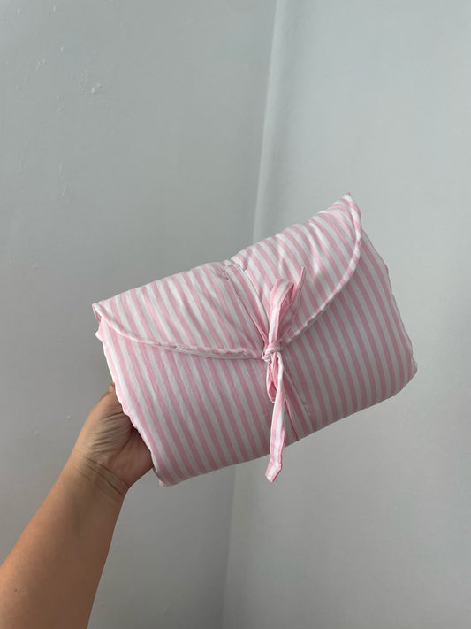 Cambiador de bolso con rayas rosas