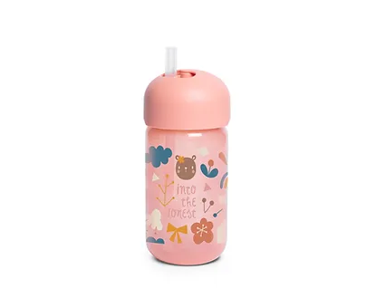Vaso con pajita +18m rosa