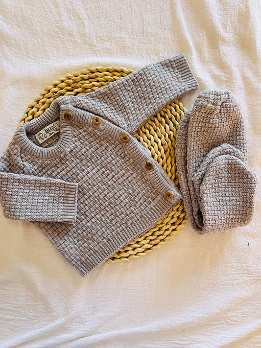 Conjunto hilo de algodón beige