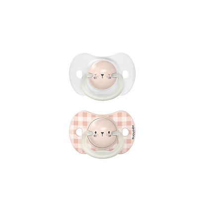 Pack 2 chupetes 0-6m Fisológicos Nocturnos rosa Suavinex