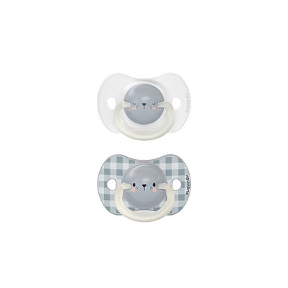 Pack 2 chupetes 0-6m Fisológicos Nocturnos azul Suavinex