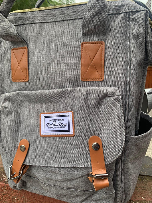 Mochila maternal gris