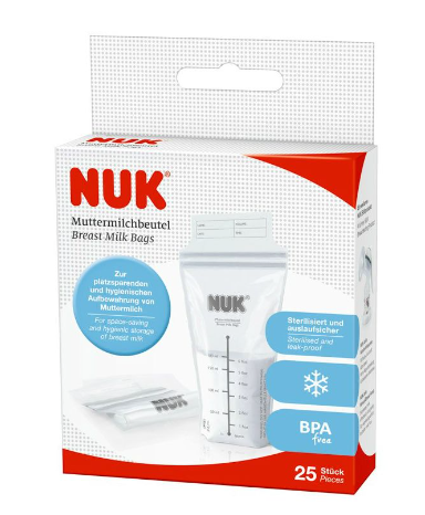 Bolsas de almacenamiento para la leche materna x 25 uni. Nuk