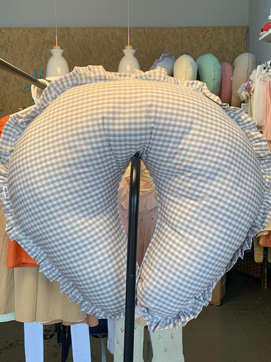 Almohadón de lactancia Cuadrille beige