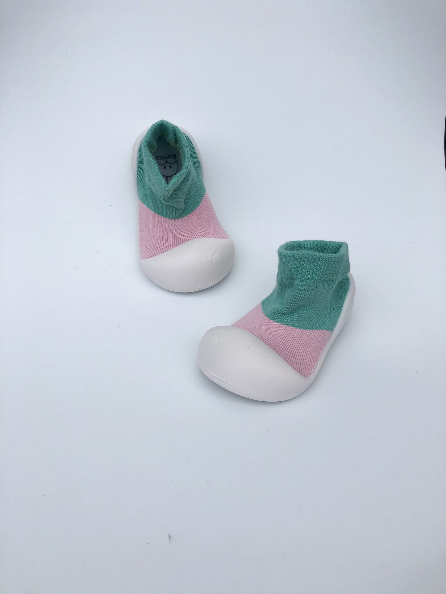 Zapatos Bamba rosa y verde 13cm