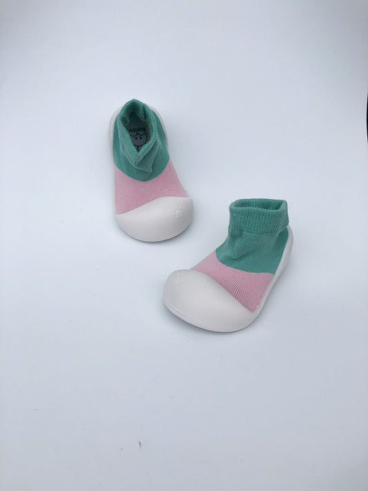 Zapatos Bamba rosa y verde 13cm