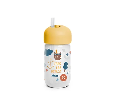 Vaso con pajita +18m naranja