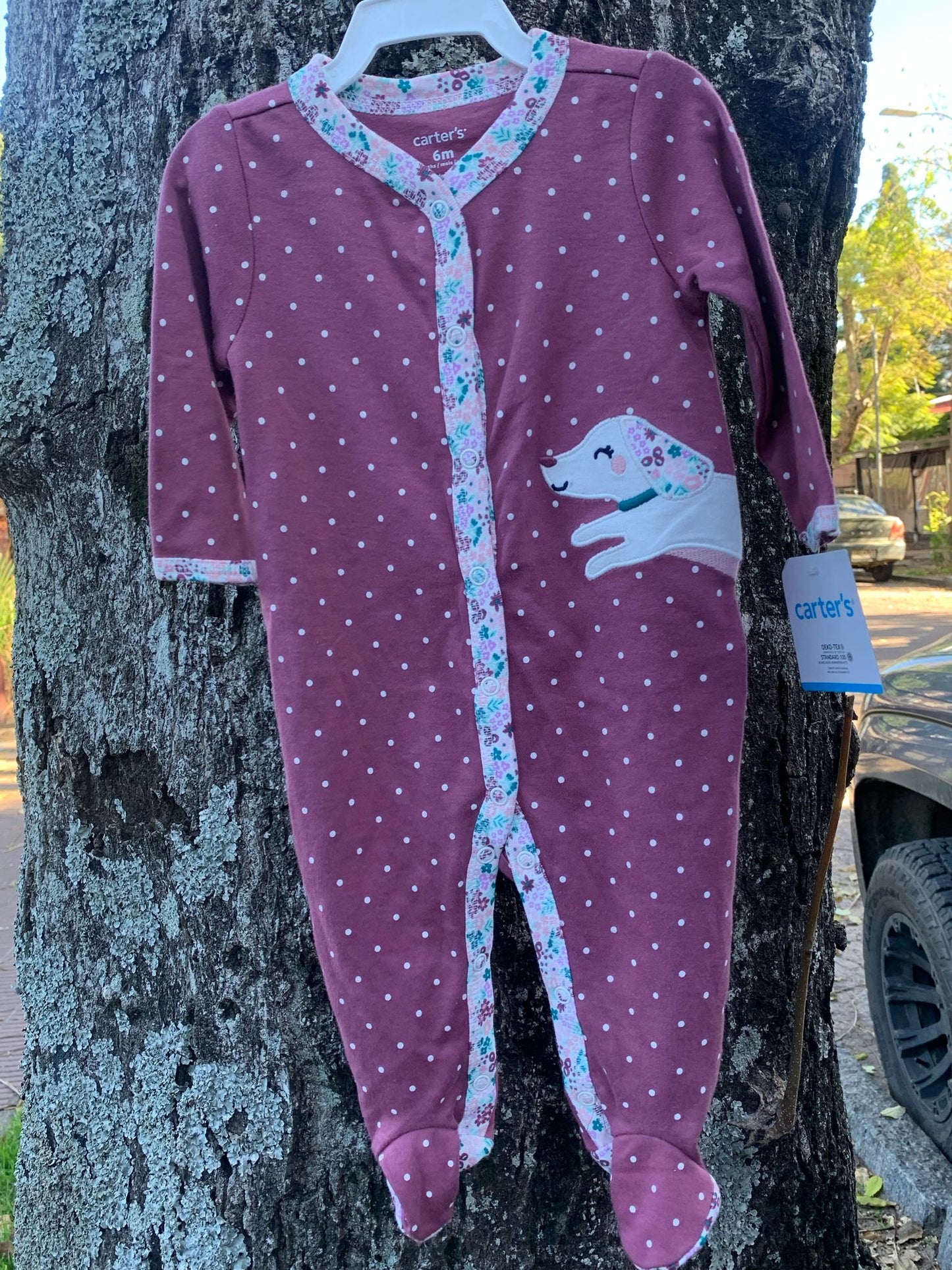 Pijama de algodón con botones 6M