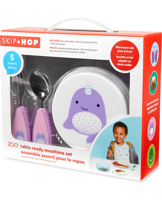 Set bowl y plato antideslizantes con cubiertos Narval Skip-Hop
